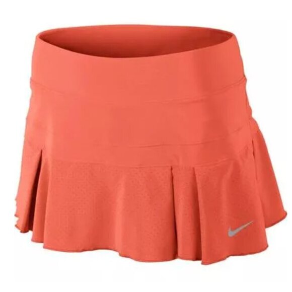 Nike Womens Pleated Woven Skirt - Turf Orange/Matte Silver Code: 596687-847 L - Picture 1 of 6